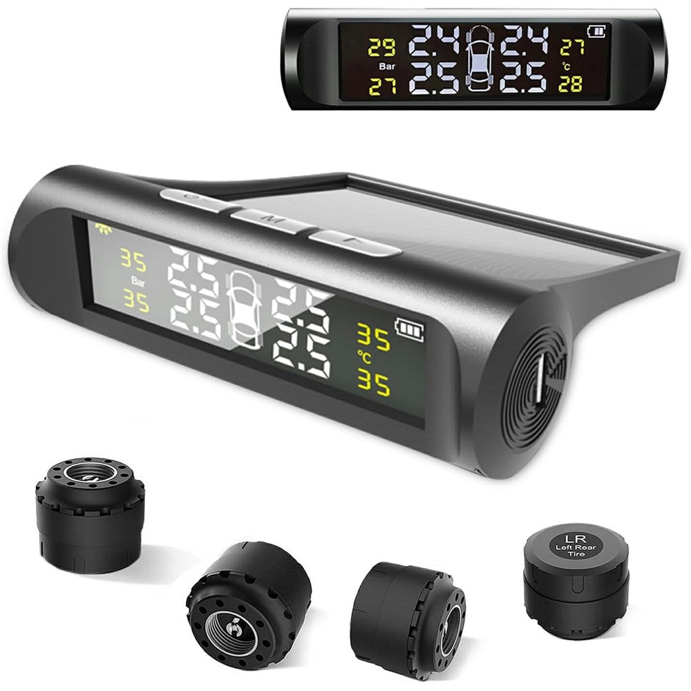 TPMS Reifendruckkontrollsystem – Solarbetrieben, Kabellos, mit Alarmfunktion