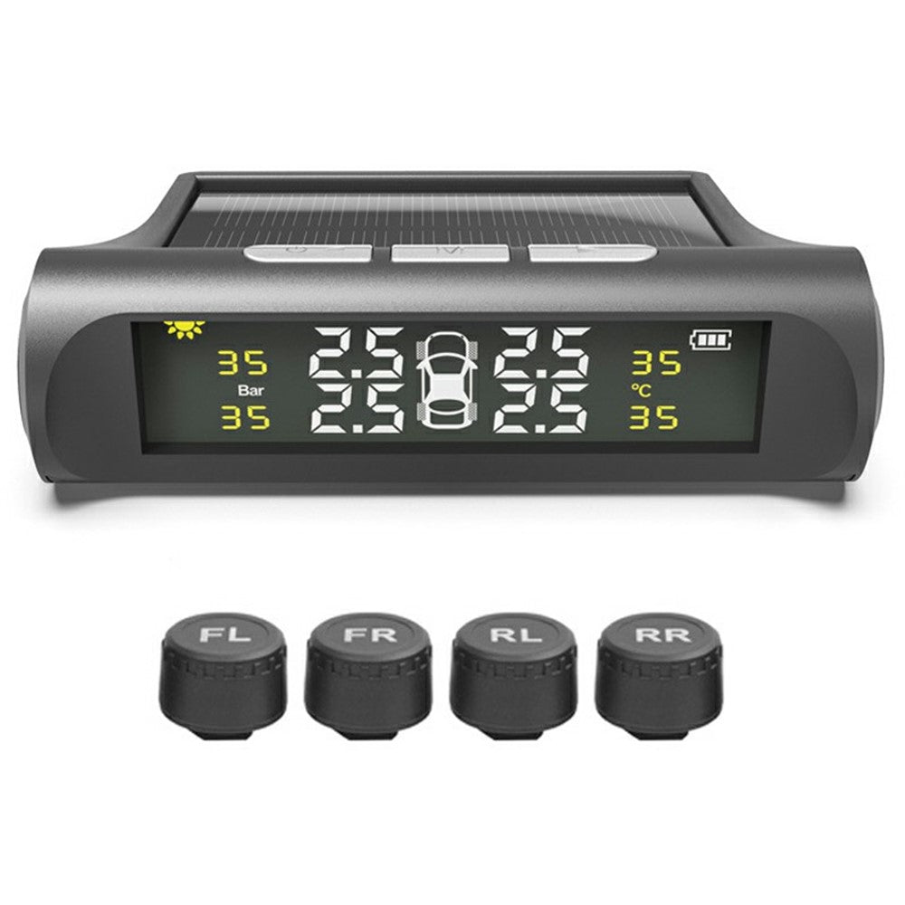 TPMS Reifendruckkontrollsystem – Solarbetrieben, Kabellos, mit Alarmfunktion