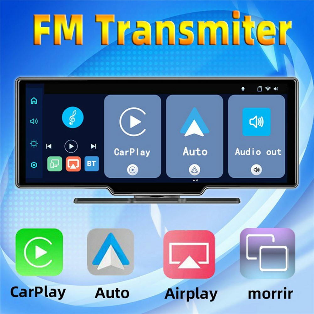 10.26 Zoll Touchscreen CarPlay Android Auto FM Transmitter mit Rückfahrkamera