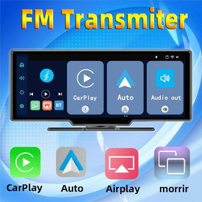 10.26 Zoll Touchscreen CarPlay Android Auto FM Transmitter mit Rückfahrkamera