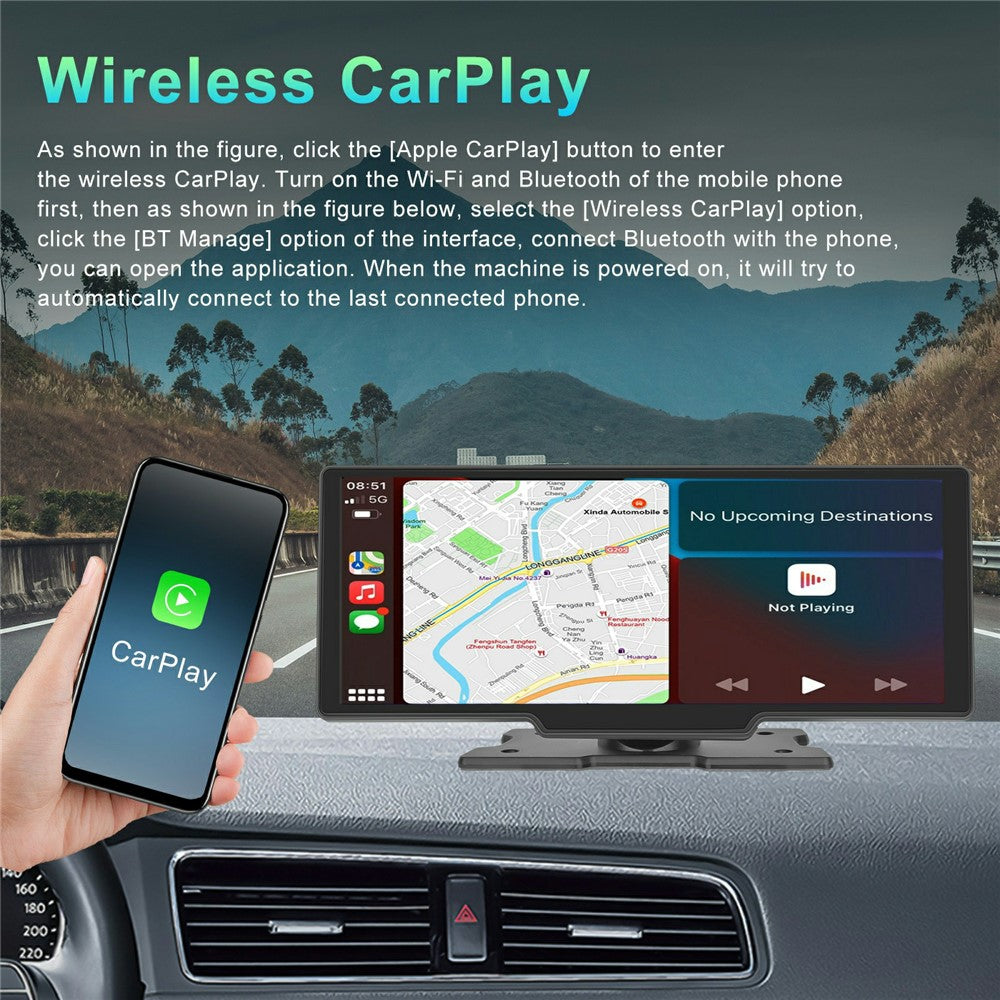 10.26 Zoll Touchscreen CarPlay Android Auto FM Transmitter mit Rückfahrkamera