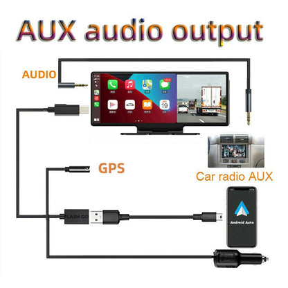 10.26 Zoll Touchscreen CarPlay Android Auto FM Transmitter mit Rückfahrkamera