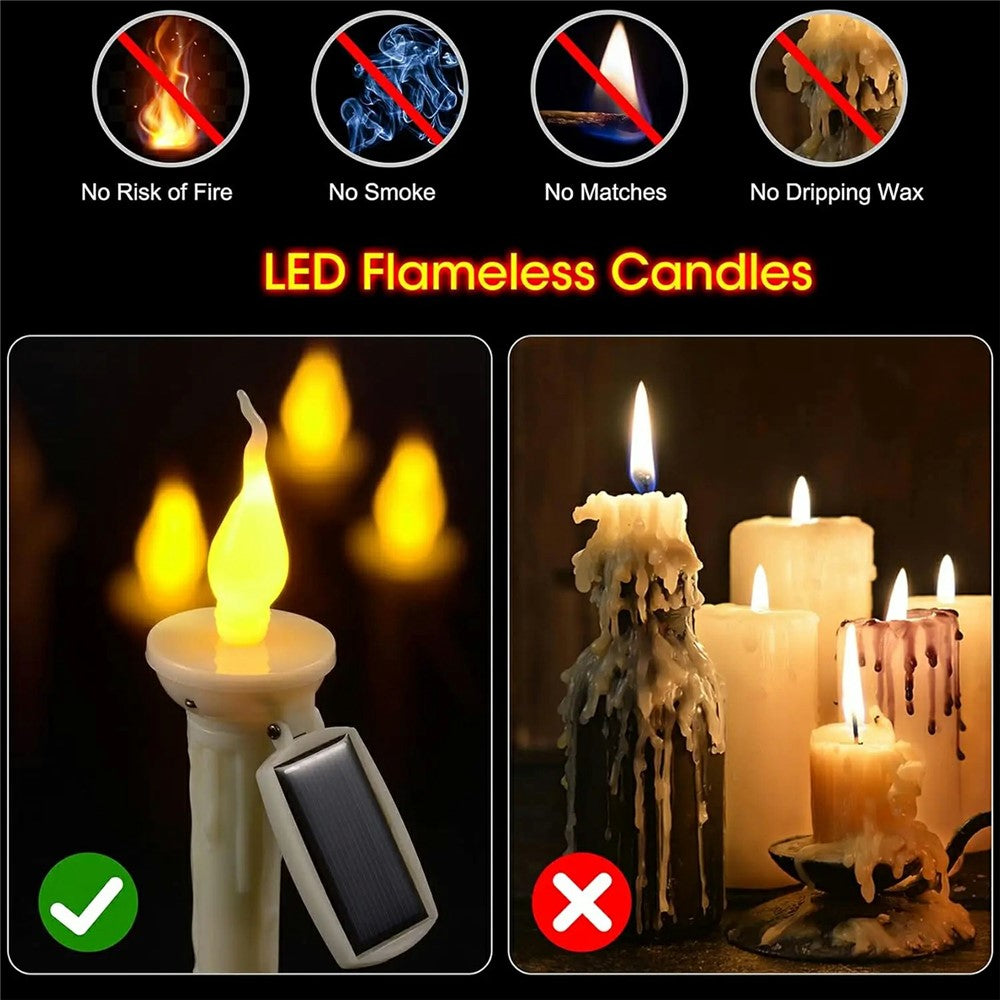 4Pcs Outdoor Solar Candle Lights LED Garden Stake Lamps Halloween Decor for Lawn / Patio / Yard
