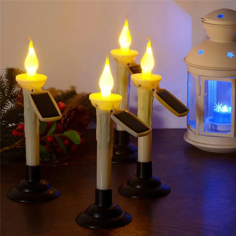 4Pcs Outdoor Solar Candle Lights LED Garden Stake Lamps Halloween Decor for Lawn / Patio / Yard