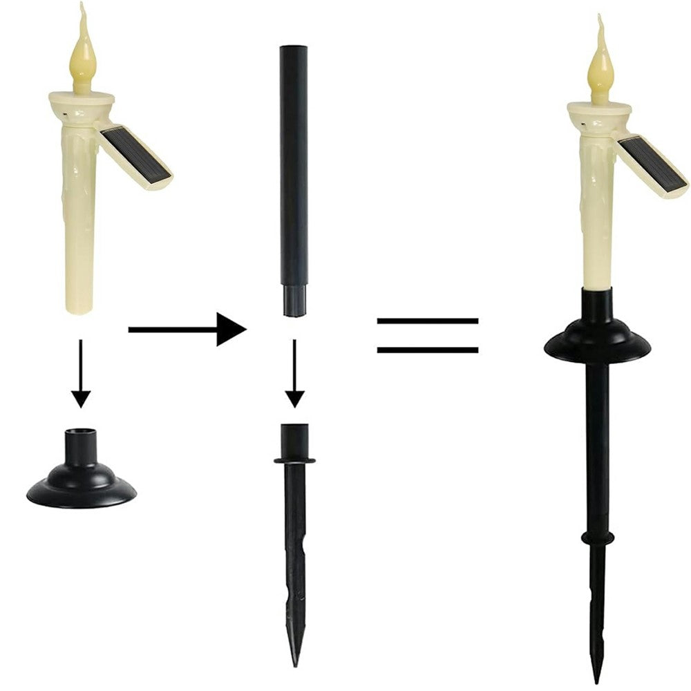 4Pcs Outdoor Solar Candle Lights LED Garden Stake Lamps Halloween Decor for Lawn / Patio / Yard