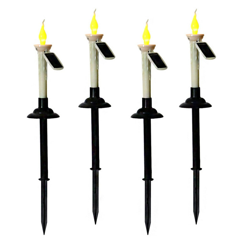 4Pcs Outdoor Solar Candle Lights LED Garden Stake Lamps Halloween Decor for Lawn / Patio / Yard