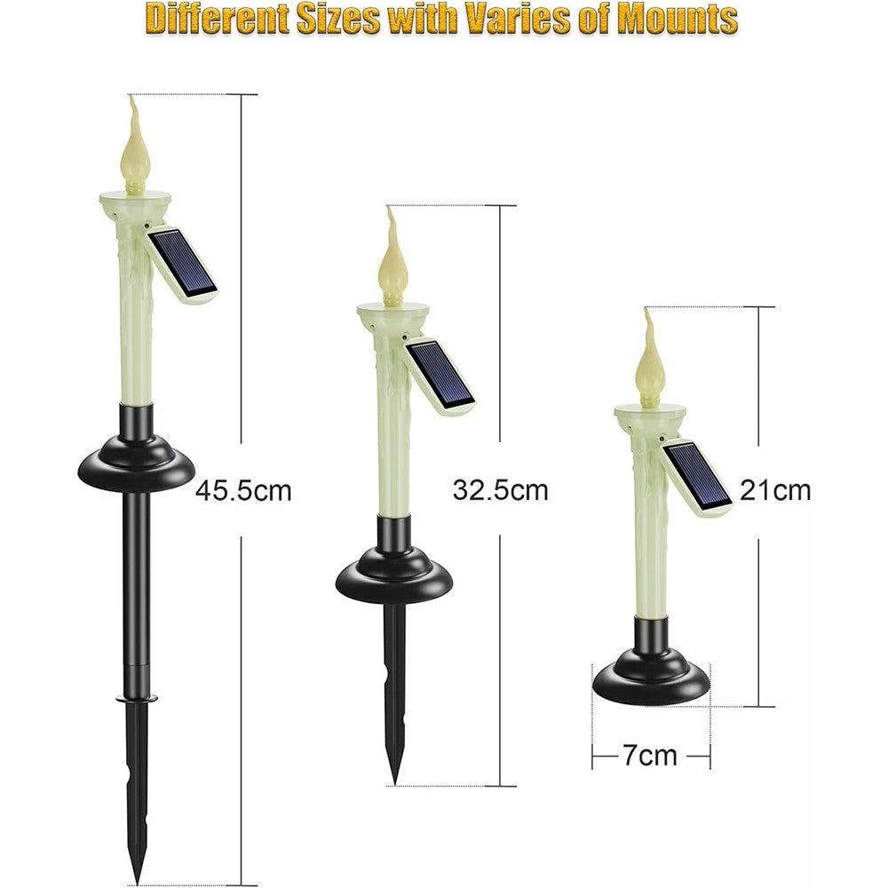 4Pcs Outdoor Solar Candle Lights LED Garden Stake Lamps Halloween Decor for Lawn / Patio / Yard
