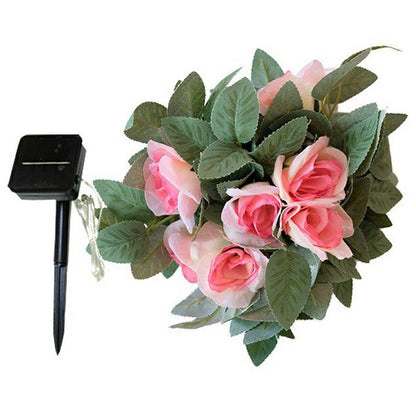 10m 100 LED Solar Powered Rose String Light 8 Modes Outdoor Garden Landscape Decorative Lamp