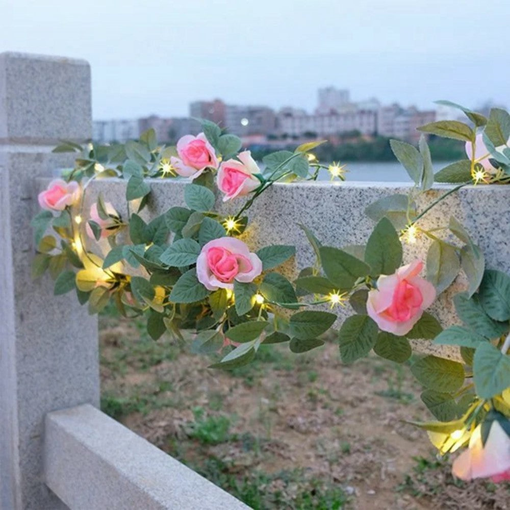 10m 100 LED Solar Powered Rose String Light 8 Modes Outdoor Garden Landscape Decorative Lamp