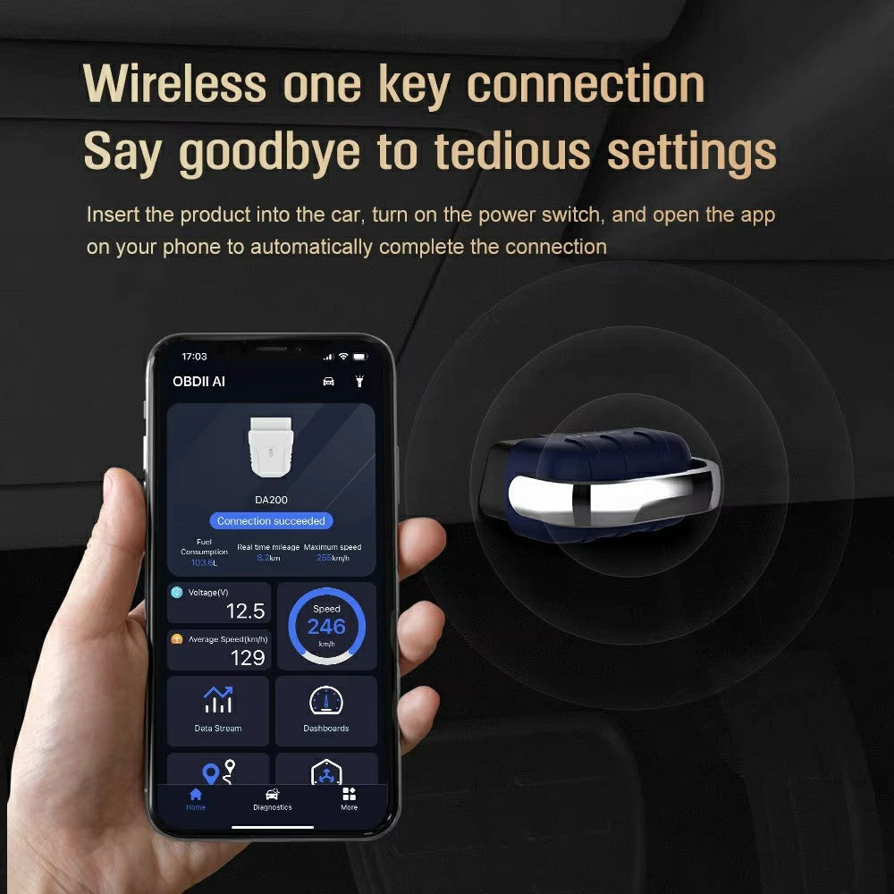 DA200 Bluetooth OBD2 Auto Diagnose Scanner Motorkennung Fehlercode Auslesegerät