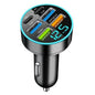 100W High Power 6-Port Car Charger PD QC3.0 Fast Charging Adapter with Voltage Display