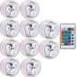 10Pcs RGB LED Underwater Light 16 Colors Fish Tank Decorative Light IP68 Waterproof Submersible Pool Lamp with Remote