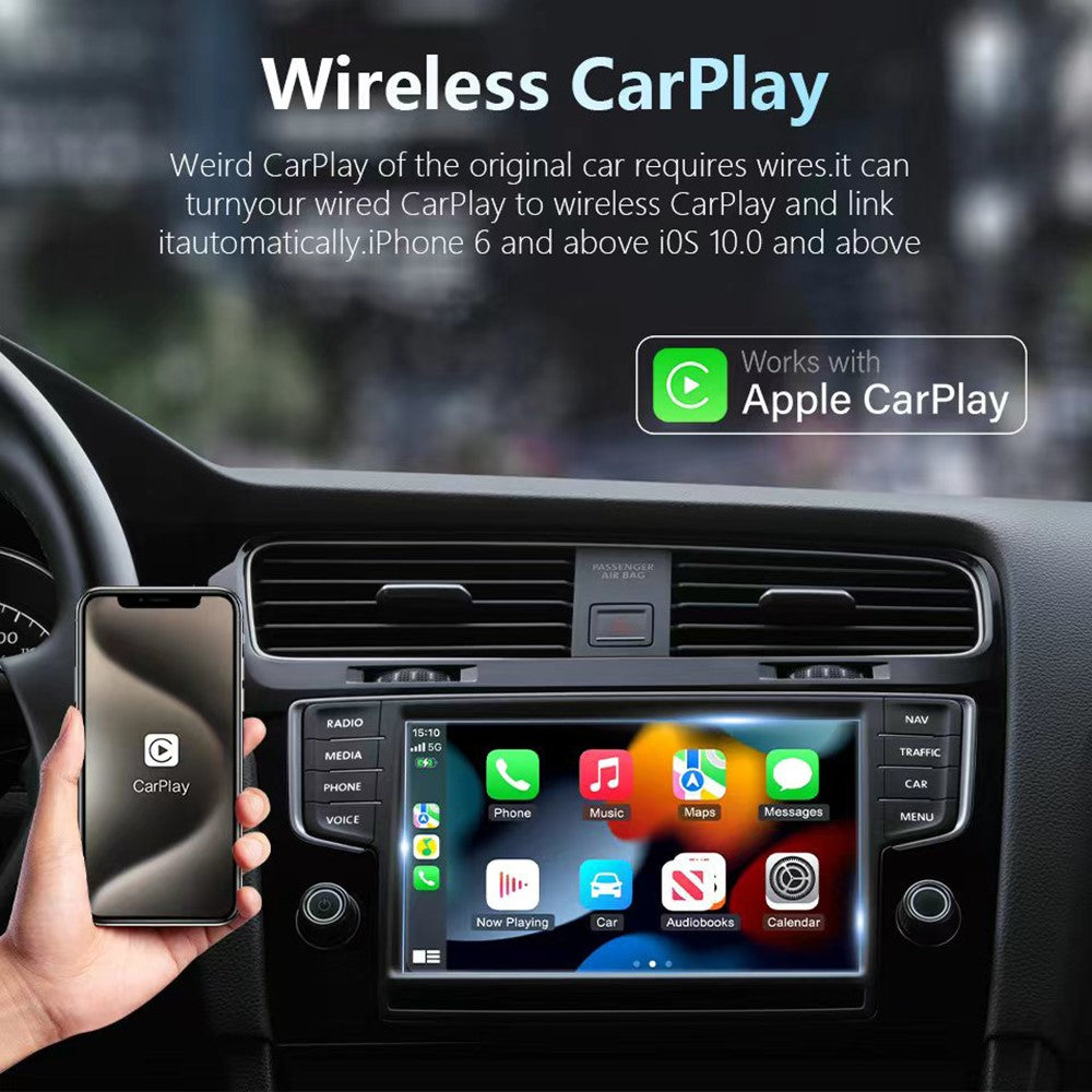 2-in-1 KI Box: Kabelloser CarPlay & Android Auto Adapter mit Navigation & Musik
