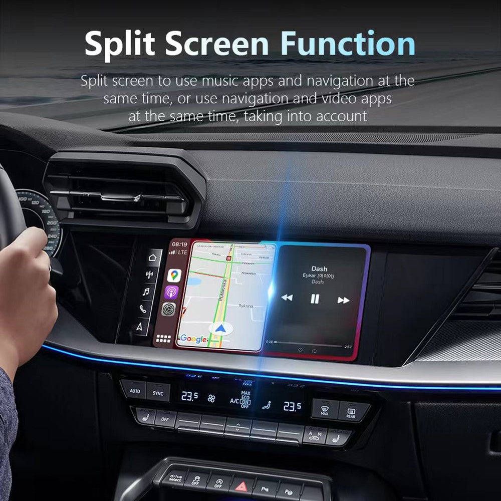 2-in-1 KI Box: Kabelloser CarPlay & Android Auto Adapter mit Navigation & Musik
