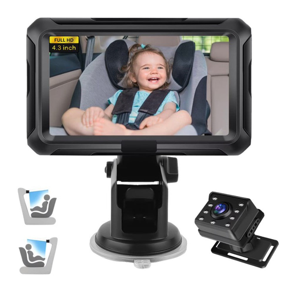 4.3 Inch HD 1080P Car Baby Monitor 360 Degree Rotation Wide Angle Night Vision Camera