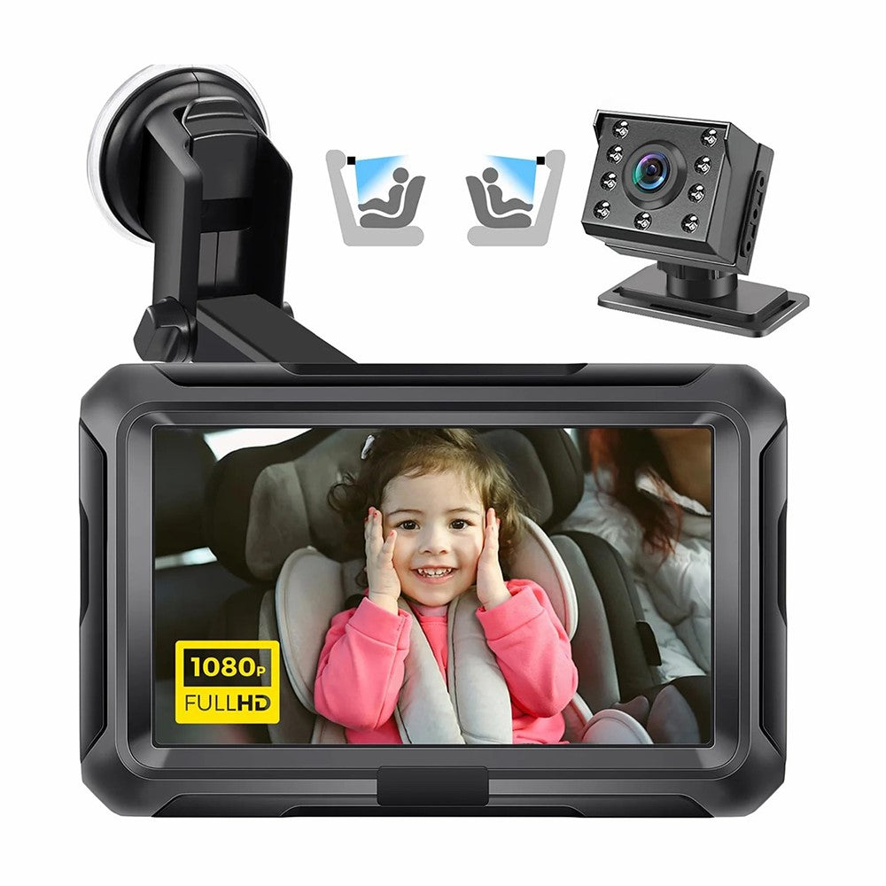 4.3 Inch HD 1080P Car Baby Monitor 360 Degree Rotation Wide Angle Night Vision Camera