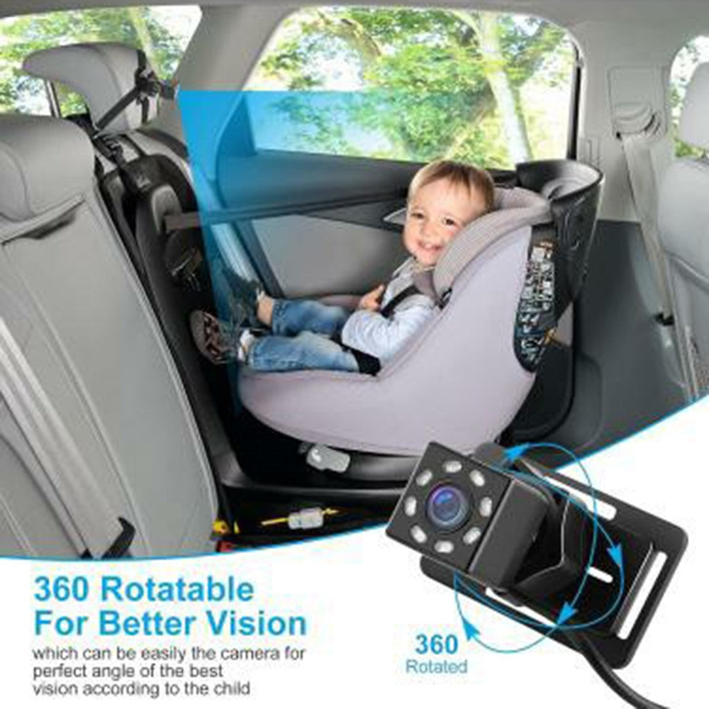 4.3 Inch HD 1080P Car Baby Monitor 360 Degree Rotation Wide Angle Night Vision Camera