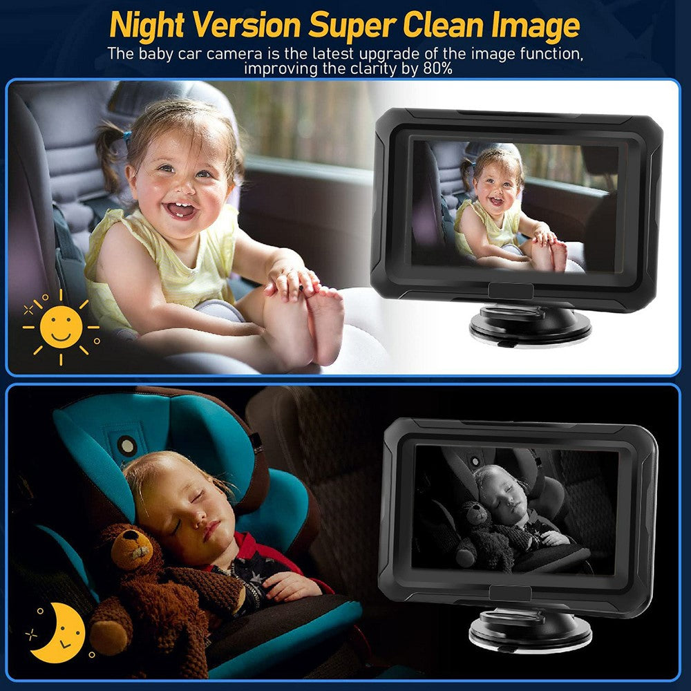4.3 Inch HD 1080P Car Baby Monitor 360 Degree Rotation Wide Angle Night Vision Camera