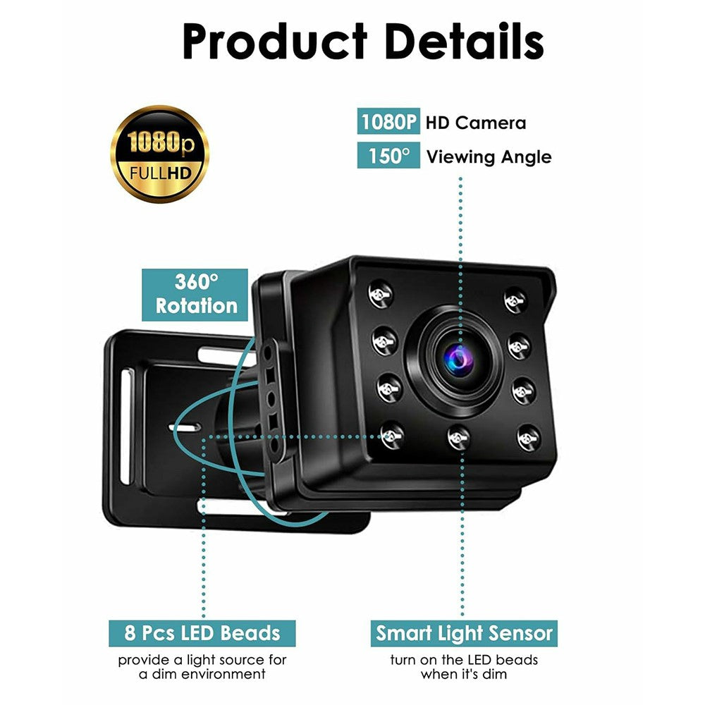 4.3 Inch HD 1080P Car Baby Monitor 360 Degree Rotation Wide Angle Night Vision Camera