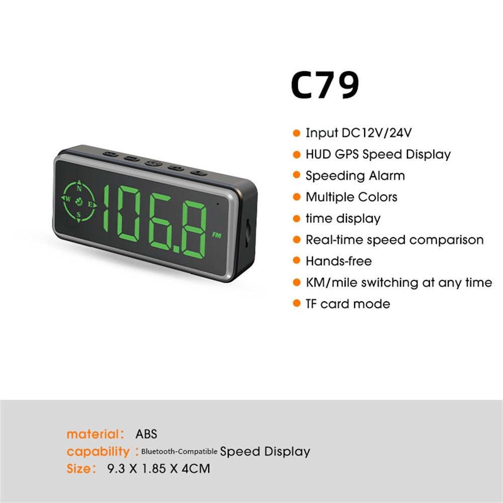 C79 Multifunktions HUD GPS Tacho mit Geschwindigkeitswarnung