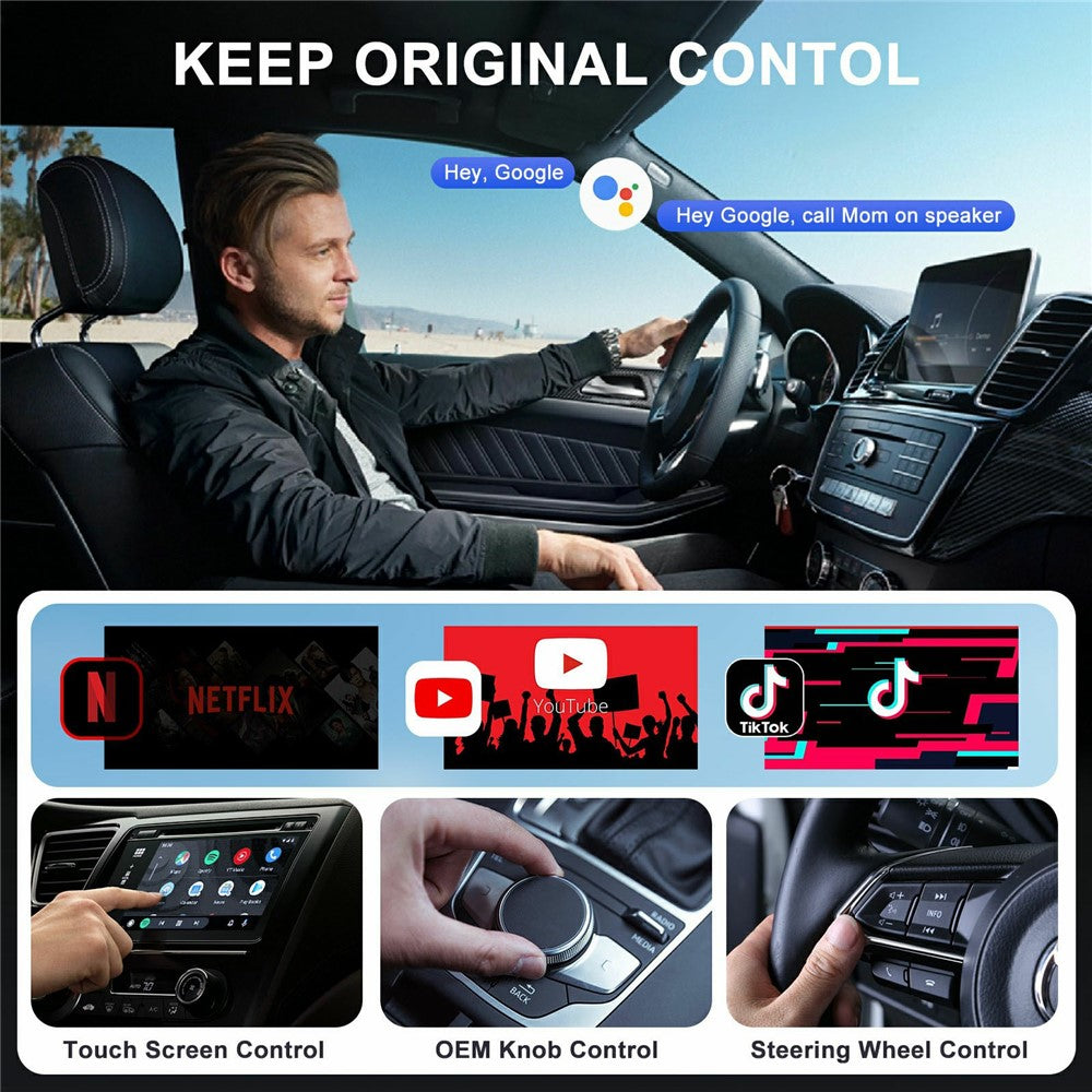TYS-4222M: 3-in-1 Wireless CarPlay Adapter für Apple CarPlay & Android Auto
