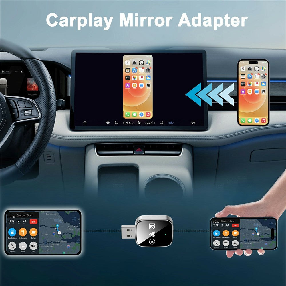 TYS-4222M: 3-in-1 Wireless CarPlay Adapter für Apple CarPlay & Android Auto