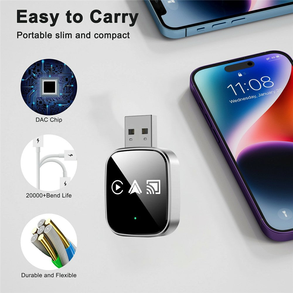 TYS-4222M: 3-in-1 Wireless CarPlay Adapter für Apple CarPlay & Android Auto