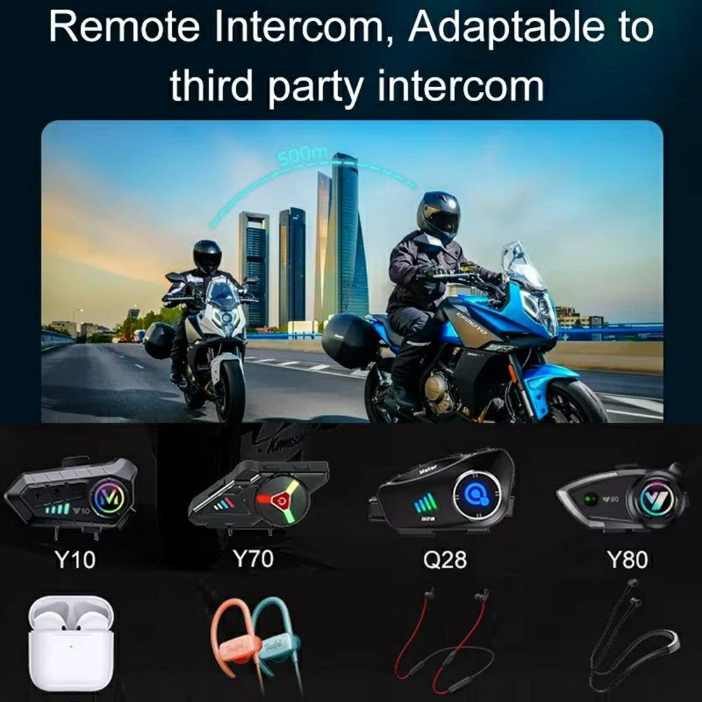 Y12 Pro Motorrad-Helm-Intercom-Headset: Kabellose Freisprecheinrichtung mit hartem Mikrofon für Fahrten