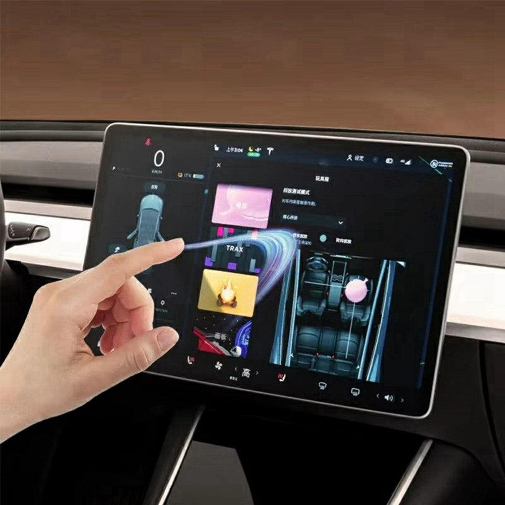 Displayschutzfolie aus Panzerglas für Tesla Model 3/Y (2019-2025) 15 Zoll Navigationsbildschirm
