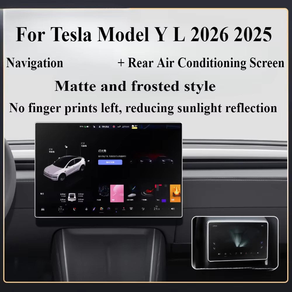 2er-Set Displayschutzfolie für Tesla Model Y L (2025-2026) – 16 Zoll, entspiegelt, gehärtetes Glas