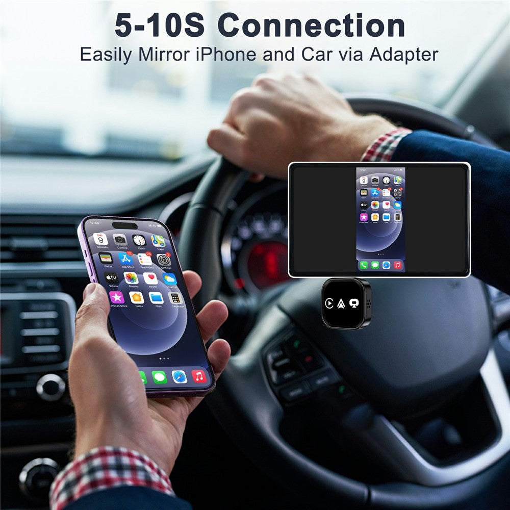 TYS-4222S Wireless CarPlay Android Auto Adapter - Plug & Play AirPlay Screen Mirroring USB Dongle