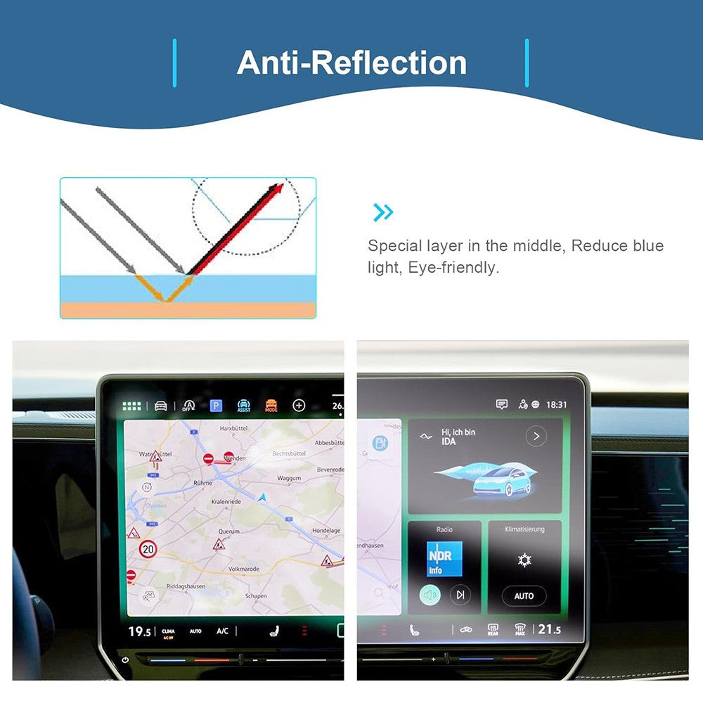 Schutzfolie für ID.3 25-26 Navigation Display (12,9 Zoll) – 9H Härte, HD Klar, Echtglas