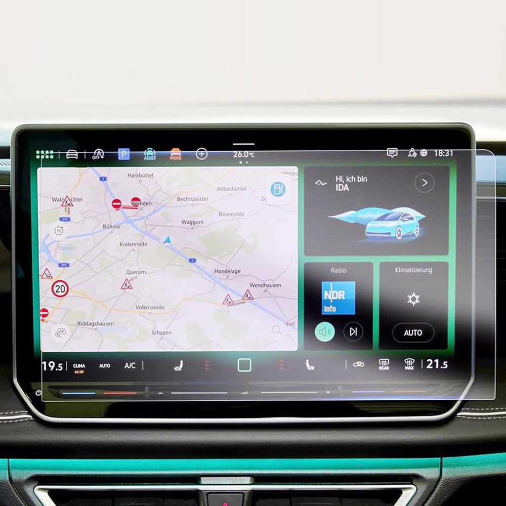 Schutzfolie für ID.3 25-26 Navigation Display (12,9 Zoll) – 9H Härte, HD Klar, Echtglas