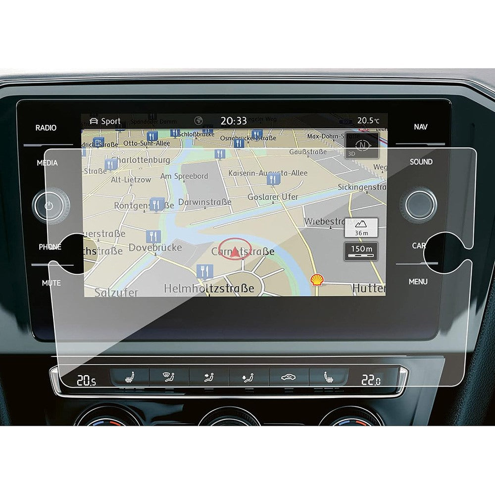 Displayschutzfolie für T-ROC 2018 8 Zoll Navigationsbildschirm – 9H Härte, bruchsicher, Glas