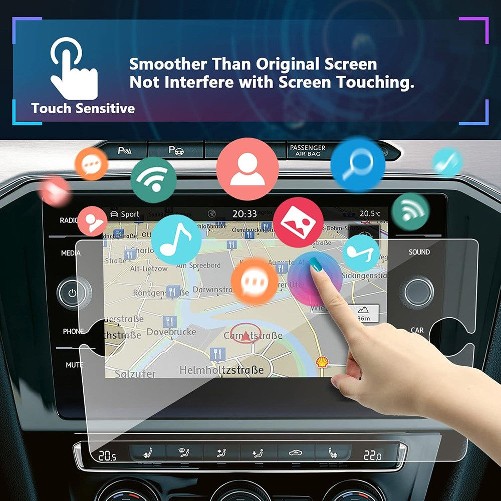 Displayschutzfolie für T-ROC 2018 8 Zoll Navigationsbildschirm – 9H Härte, bruchsicher, Glas
