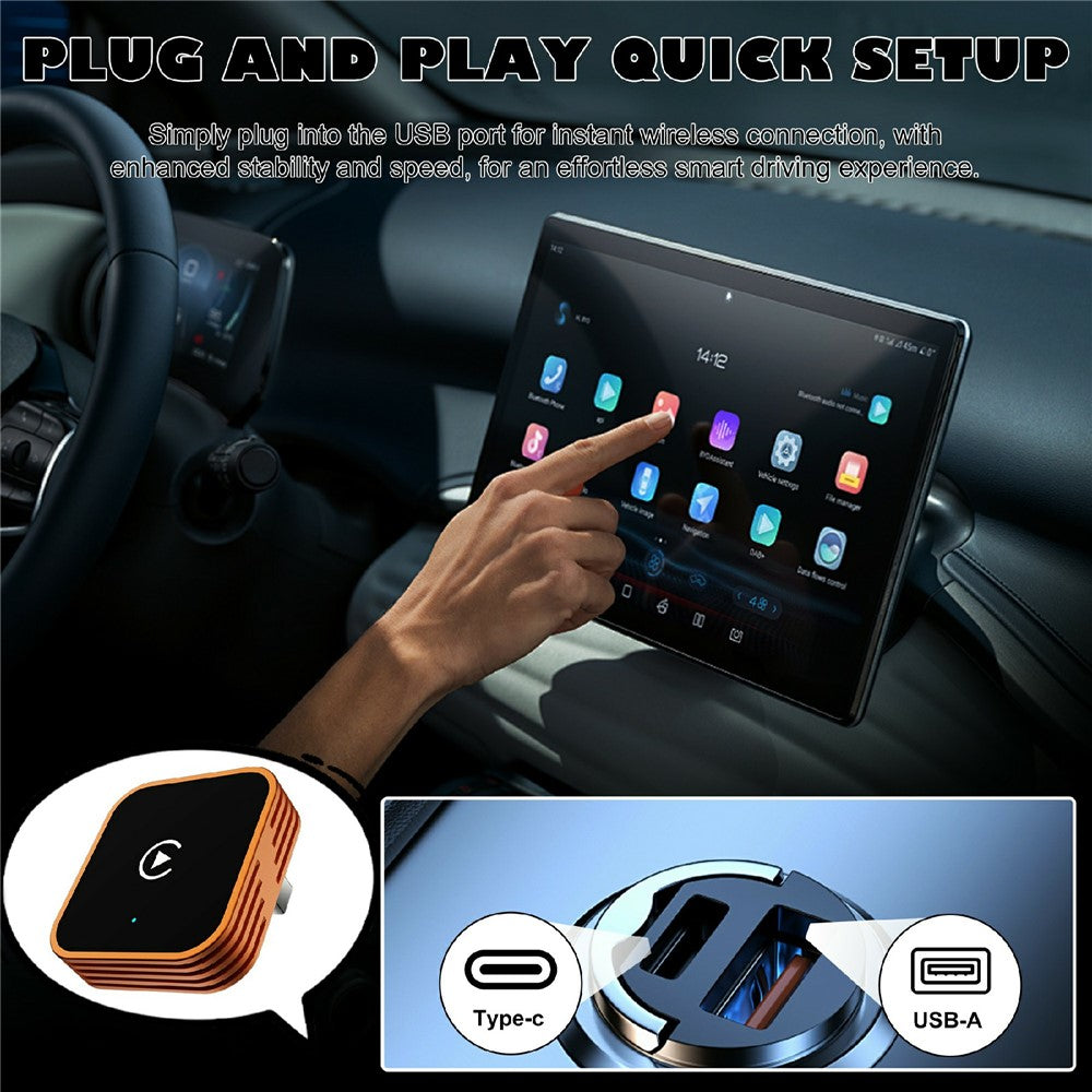 CP030-3: 2-in-1 Wireless CarPlay & Android Auto AI Box für iPhone & Android