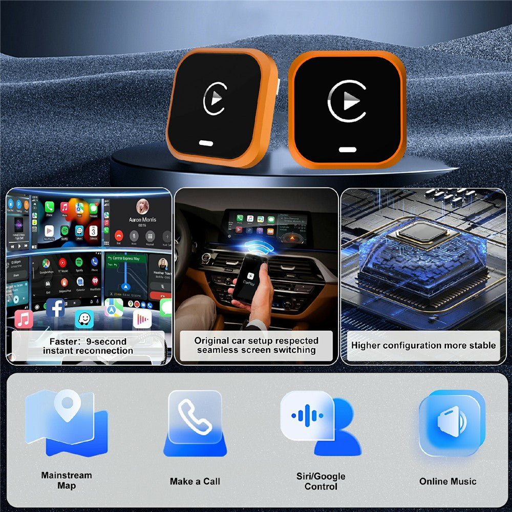 CP030-5 2-in-1 Wireless CarPlay & Android Auto Adapter | WiFi 6 | USB Dongle | AI Box