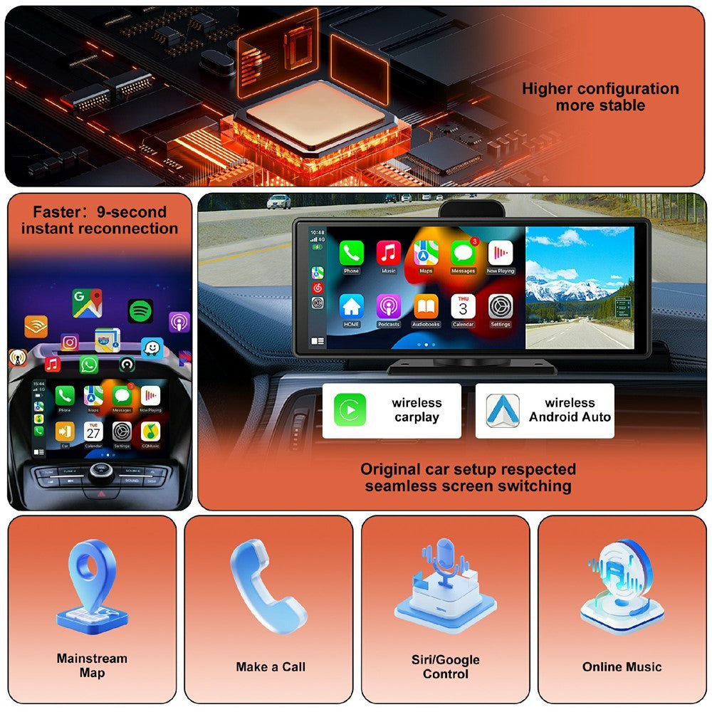 CP031-3 2-in-1 Wireless CarPlay/Android Auto Adapter: Plug & Play AI Box