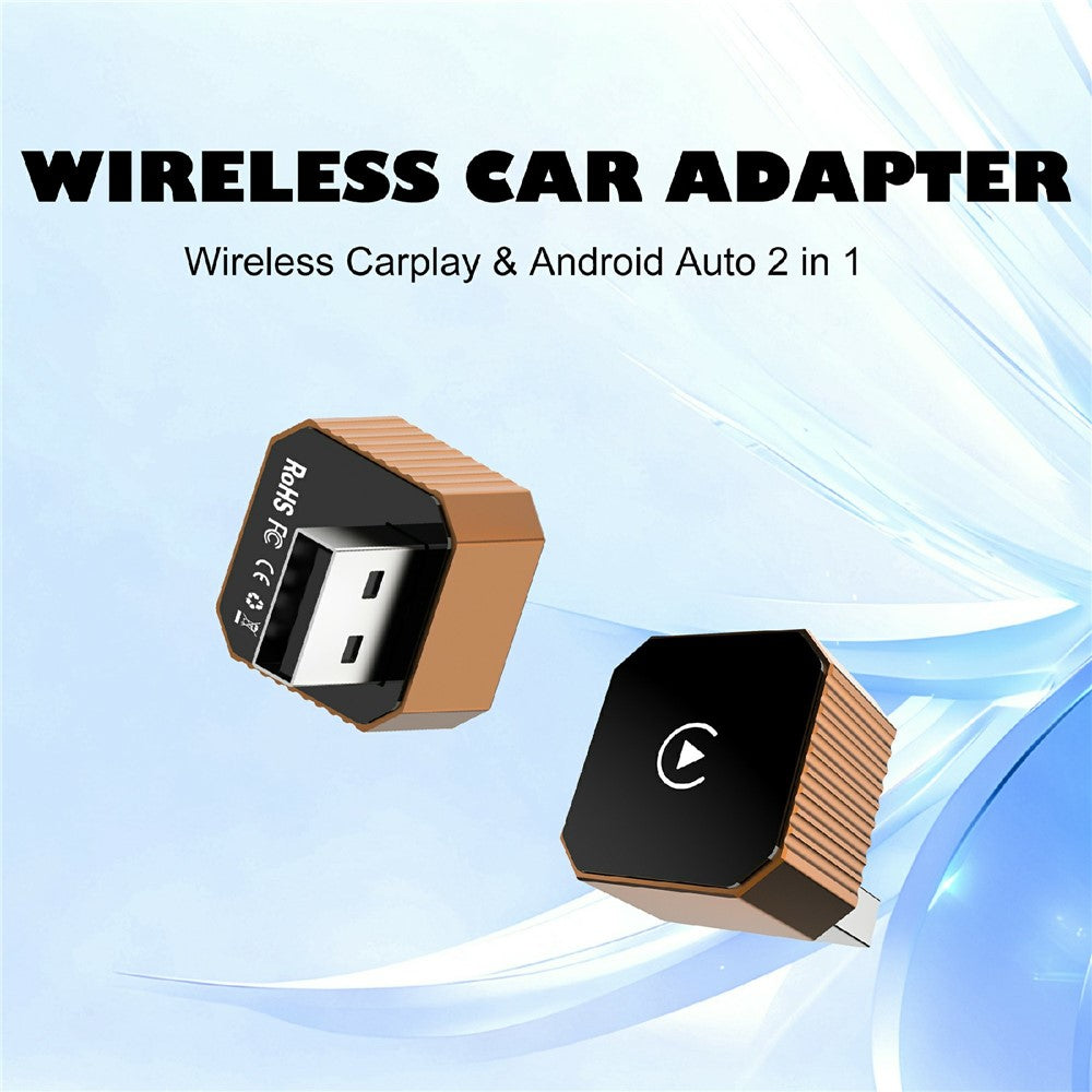 CP031-3 2-in-1 Wireless CarPlay/Android Auto Adapter: Plug & Play AI Box