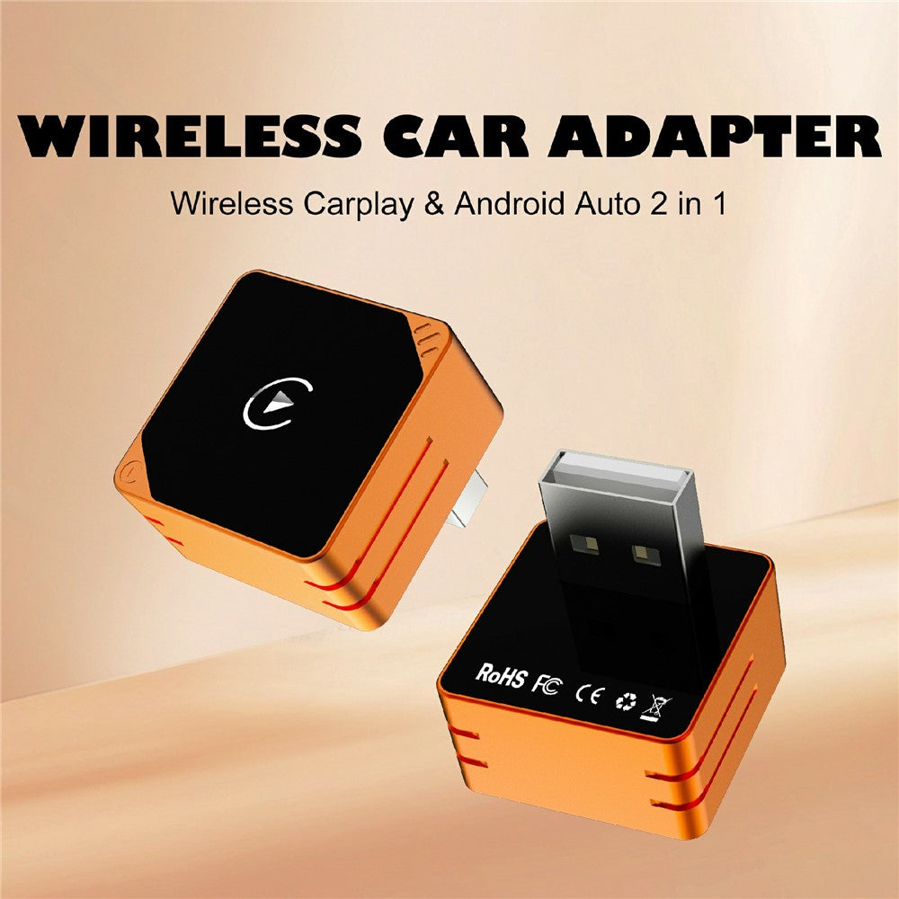 CP031-2 2-in-1 Wireless Adapter: CarPlay & Android Auto (Plug & Play)