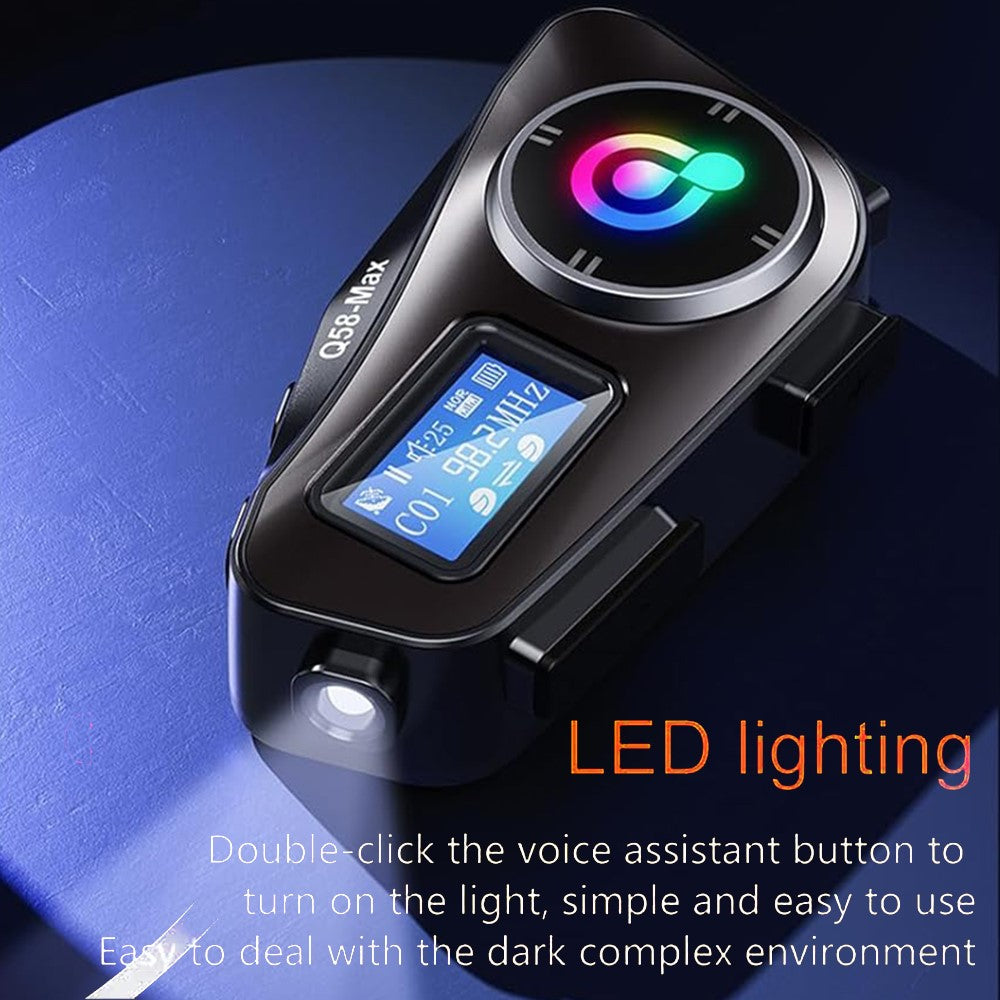 Q58Max Motorrad-Helm Intercom Headset: 500m Reichweite, FM Radio, LED