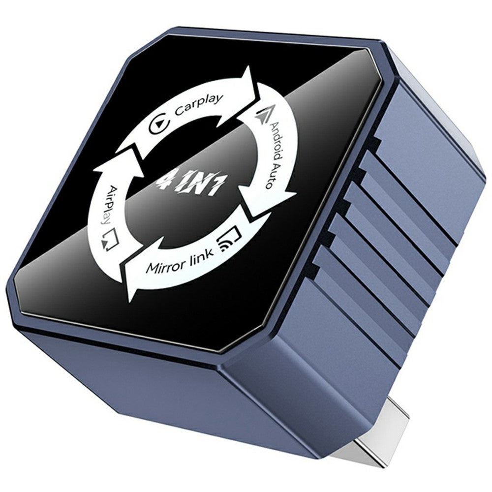 Q1BVS 4in1: Kabelgebunden zu Kabellos CarPlay/Android Auto, AirPlay & Mirror Link Dongle