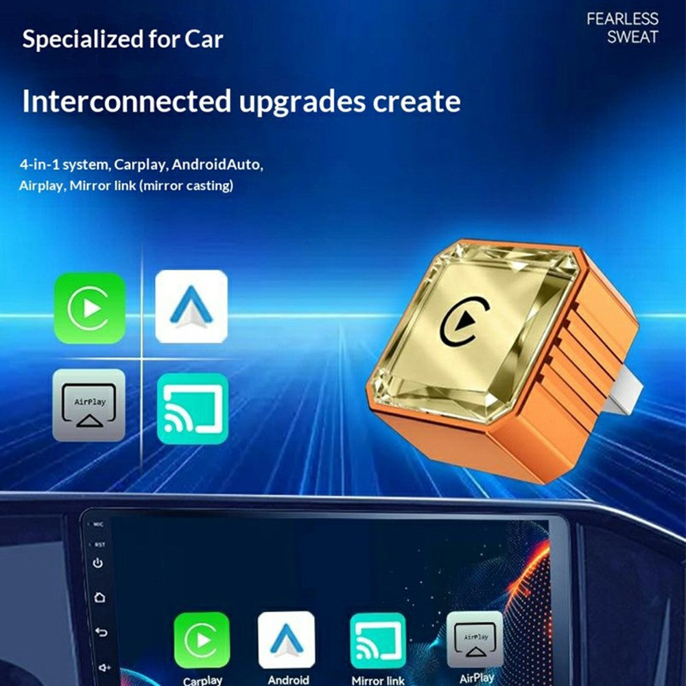 Q1BVS Wired to Wireless CarPlay Adapter 4in1 CarPlay/Android Auto/AirPlay/Mirror Link Smart Box