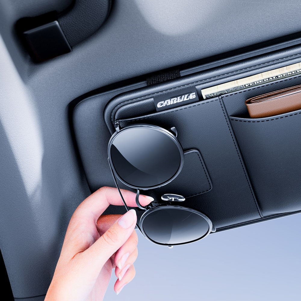 Sonnenblenden-Organizer: Vielseitige Auto-Aufbewahrung für Brillen, Dokumente & mehr