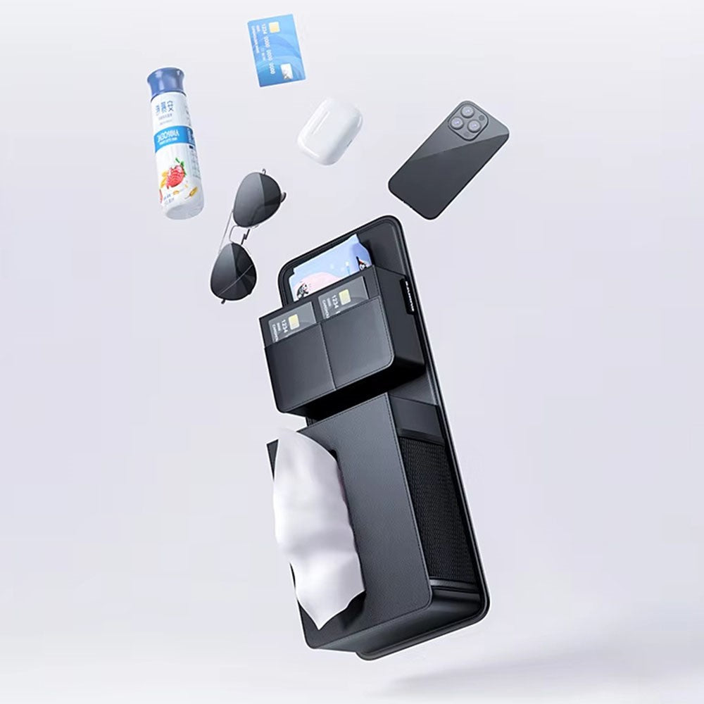 Car Seat Side Tissue Box Holder Hanging Organizer Multi-Functional Storage Bag for Universal Vehicle Interior