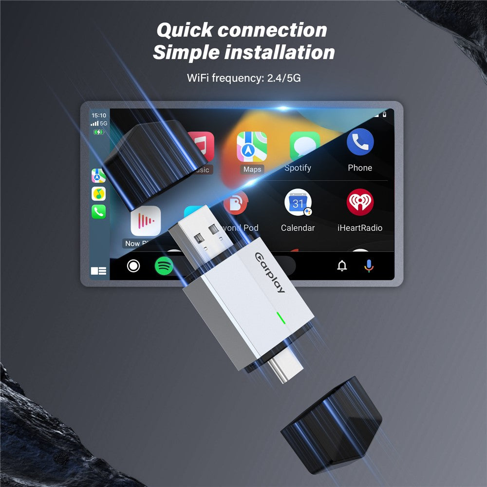 TYS-4262AC 2in1 Wireless CarPlay & Android Auto Adapter, USB-A/USB-C, Bluetooth 5.0, WiFi 6