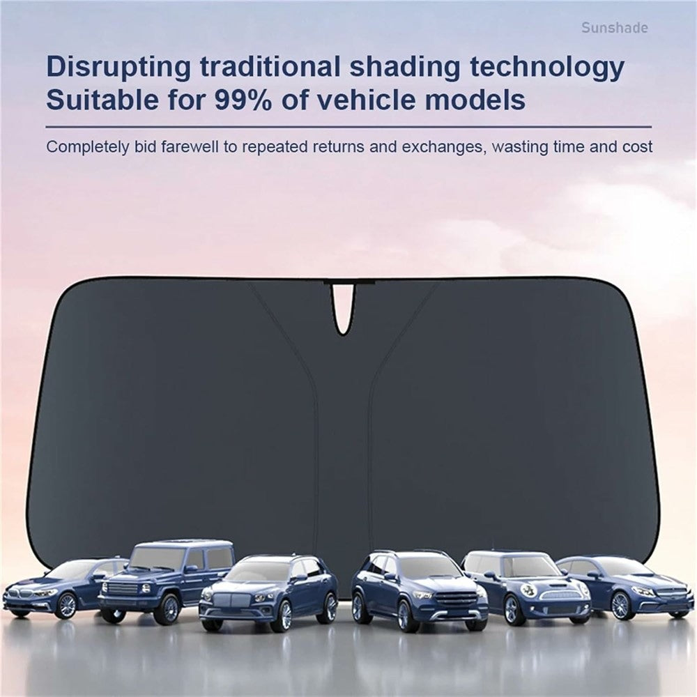 Sonnenschutz für Auto-Windschutzscheibe, Größe L, faltbar, Silikonbeschichtung, UV-Schutz, Hitzeisolierung, für universelle Fahrzeuge