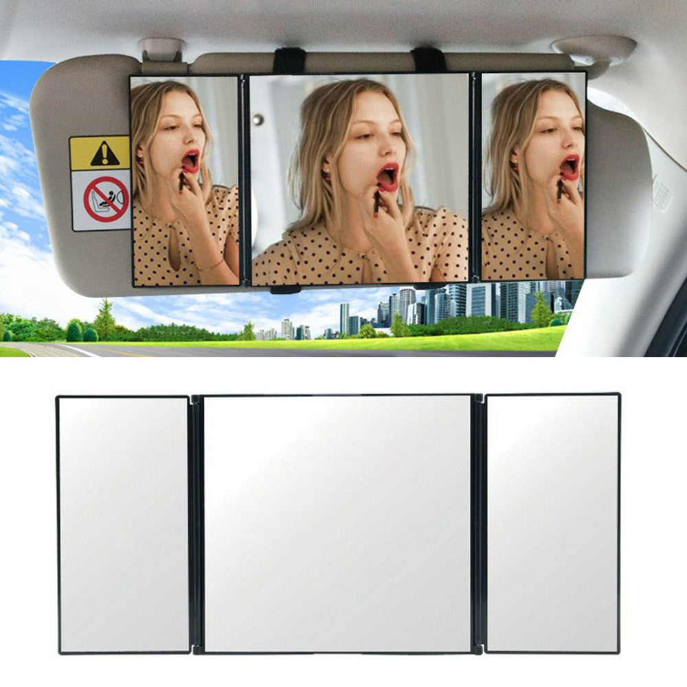 Auto Sonnenspiegel Schminkspiegel, hochauflösend, dreifach klappbar