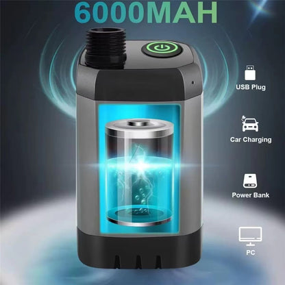 Portable Electric Shower Pump Built-in 6000mAh Battery IPX7 Waterproof 4 Modes Camping Bathing Set