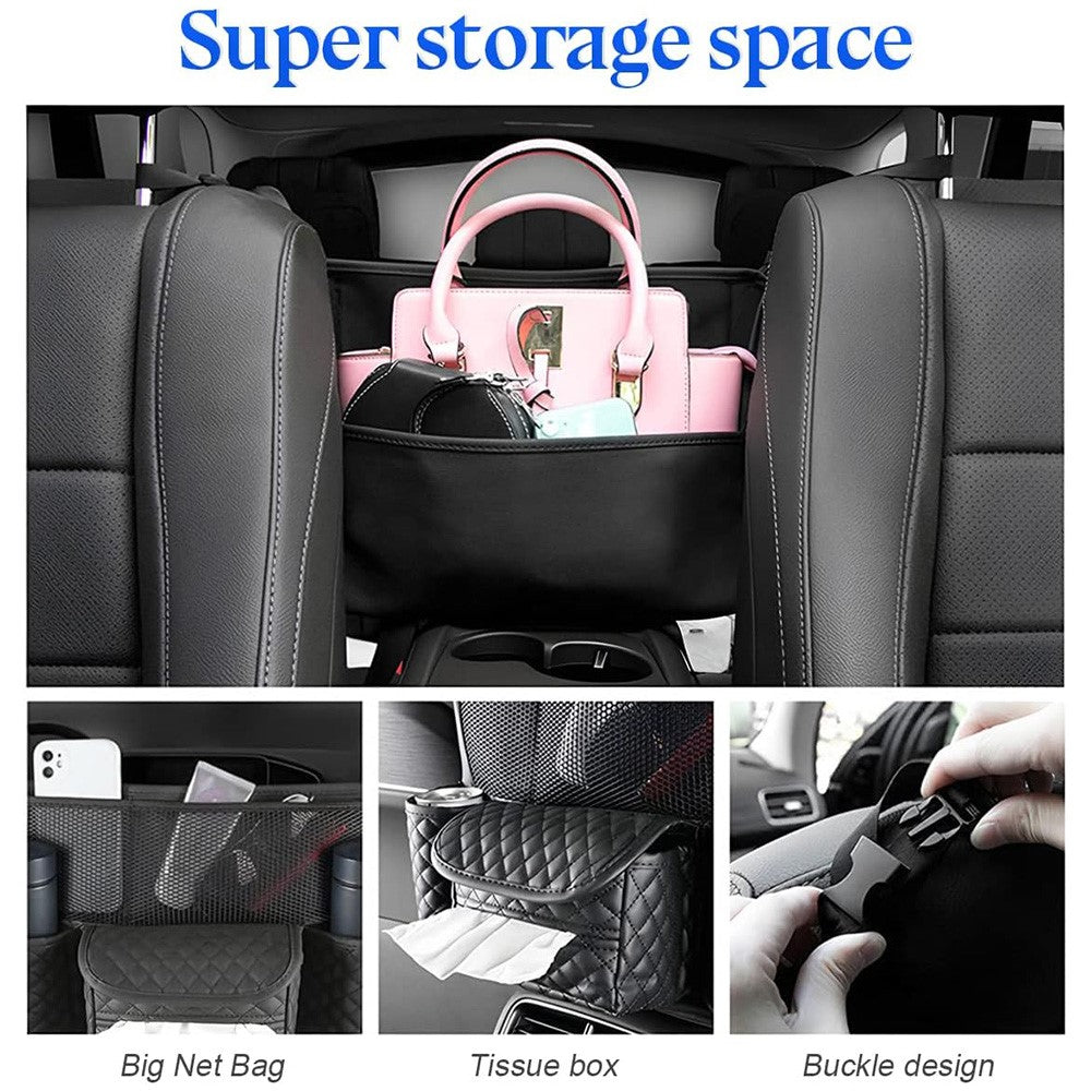 Auto Organizer für Rücksitz PU-Leder mit Getränkehaltern